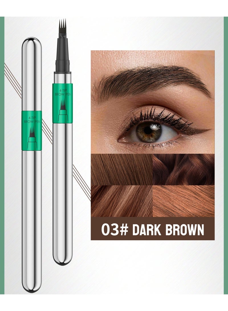 ZMDREAM Eyebrow Pencil 4-Tips , Long-lasting makeup,Waterproof,Beauty eyes Smudge Resistant,Benefit Soft Finish,kajal Brown - Image 1